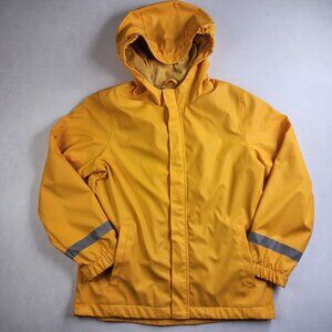 Cat & Jack Kids Unisex Yellow Reflective Raincoat Jacket Coat L Large 10/12